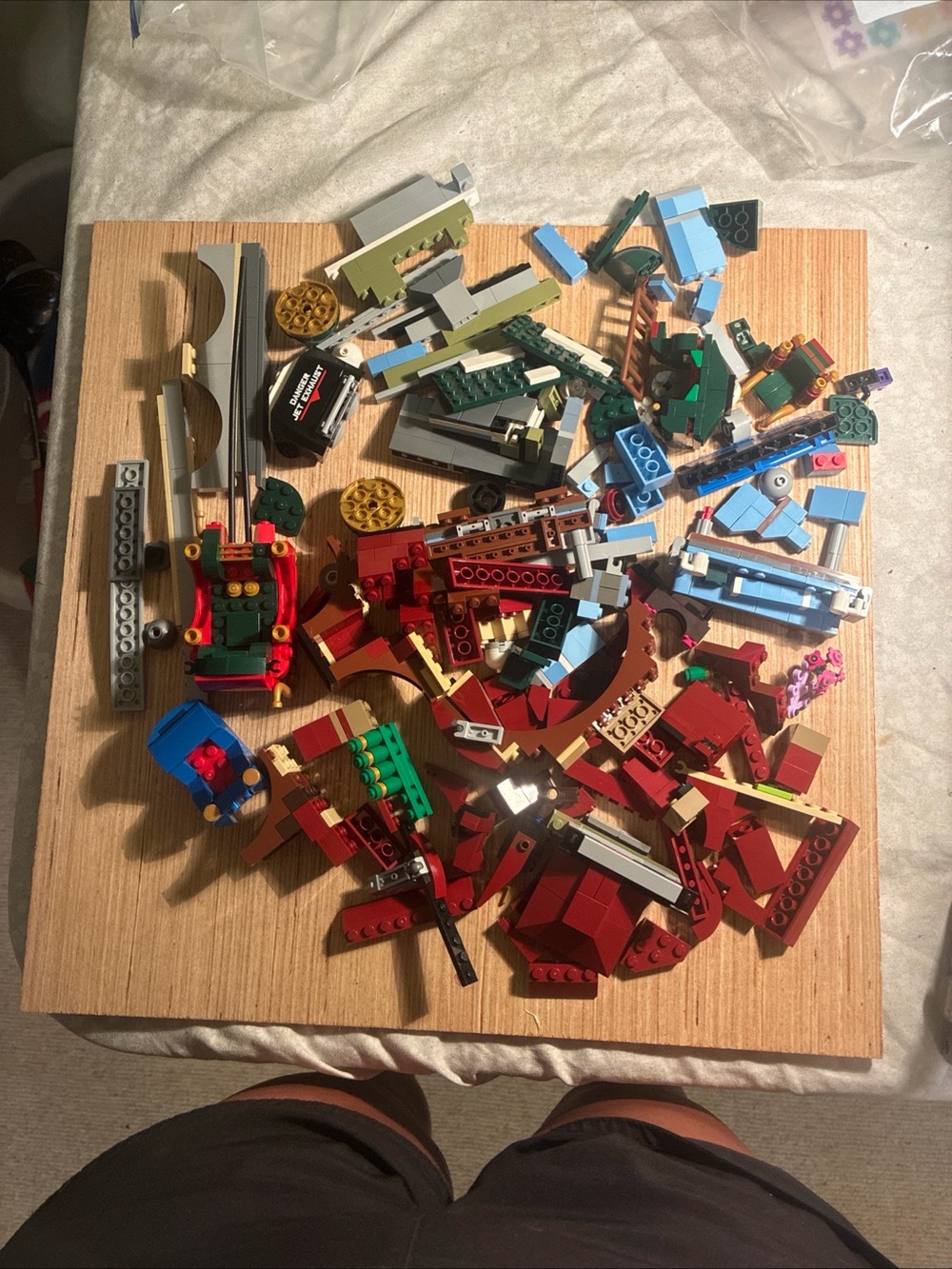 Lego Mixed Building Brick Lot in Red, Blue, Green, mixed pieces  Christmas Sled